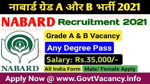 NABARD Grade A & B in Assistant Manager & Manager Recruitment 2021