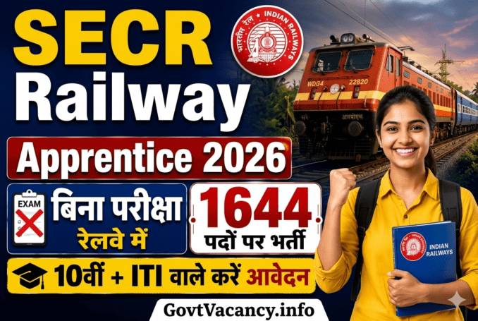 SECR Railway Apprentice Recruitment 2026