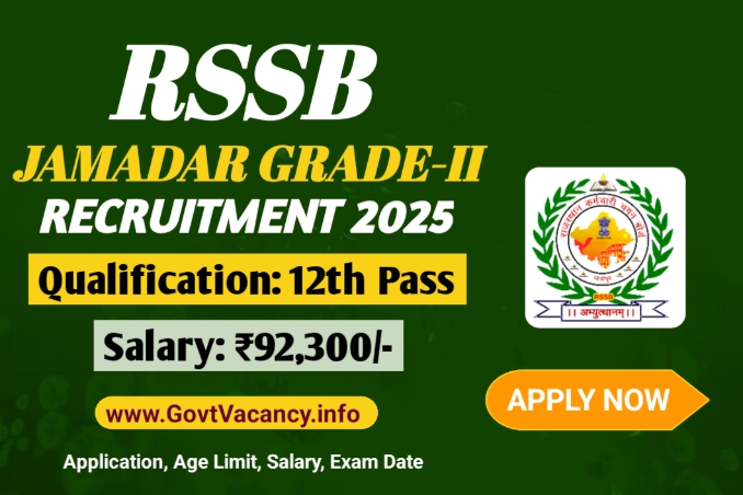 Rajasthan Jamadar Recruitment 2025