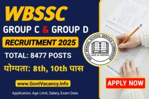 WBSSC Group C and D Recruitment 2025