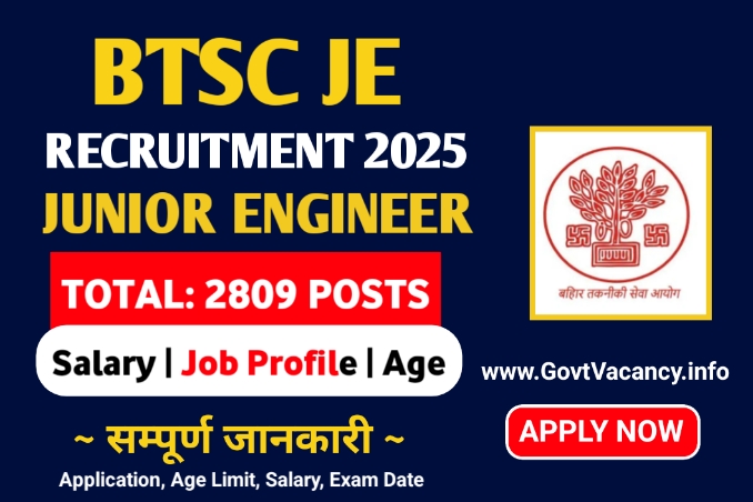 BTSC JE Recruitment 2025