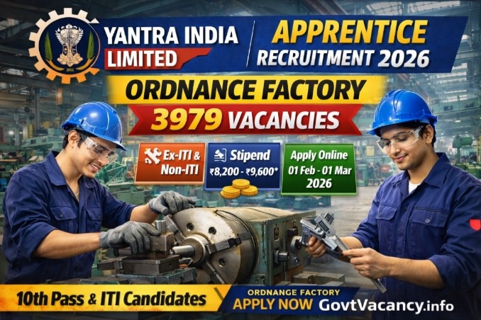 Yantra India Limited Apprentice Recruitment 2026