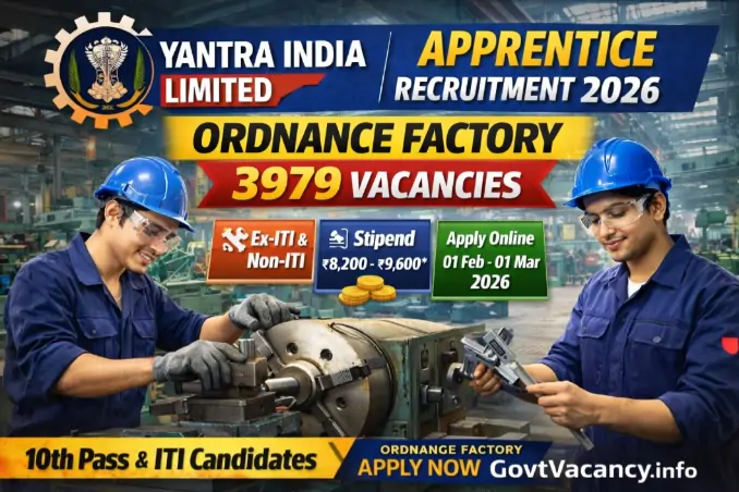 Yantra India Limited Apprentice Recruitment 2026
