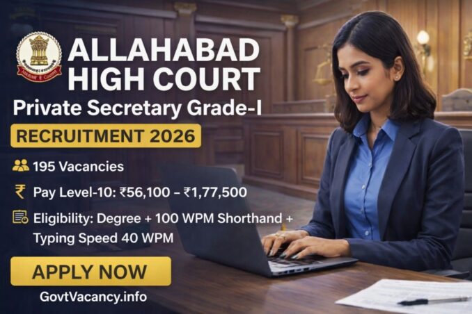 Allahabad High Court Private Secretary Recruitment 2026