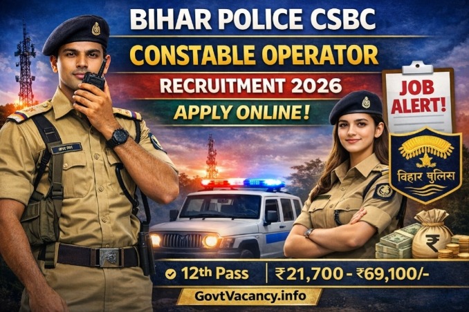 CSBC Bihar Police Constable Operator Recruitment 2026