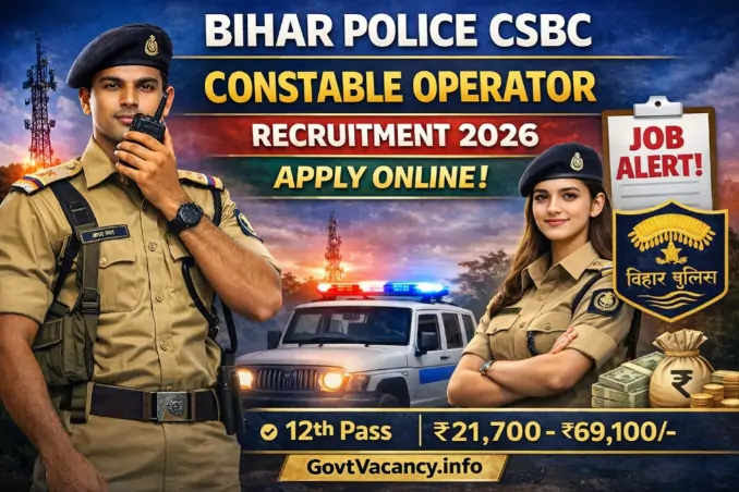 CSBC Bihar Police Constable Operator Recruitment 2026
