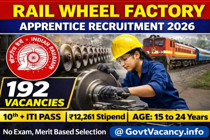 Rail Wheel Factory Apprentice Recruitment 2026