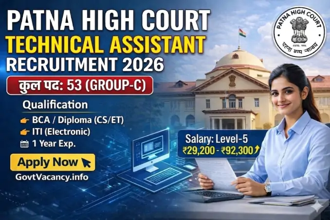 Patna High Court Technical Assistant Recruitment 2026